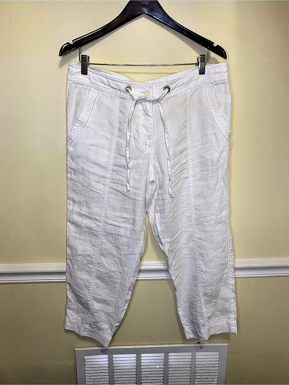 Tommy Bahama Two Palms Easy Linen Pants Wide Leg White Size 10